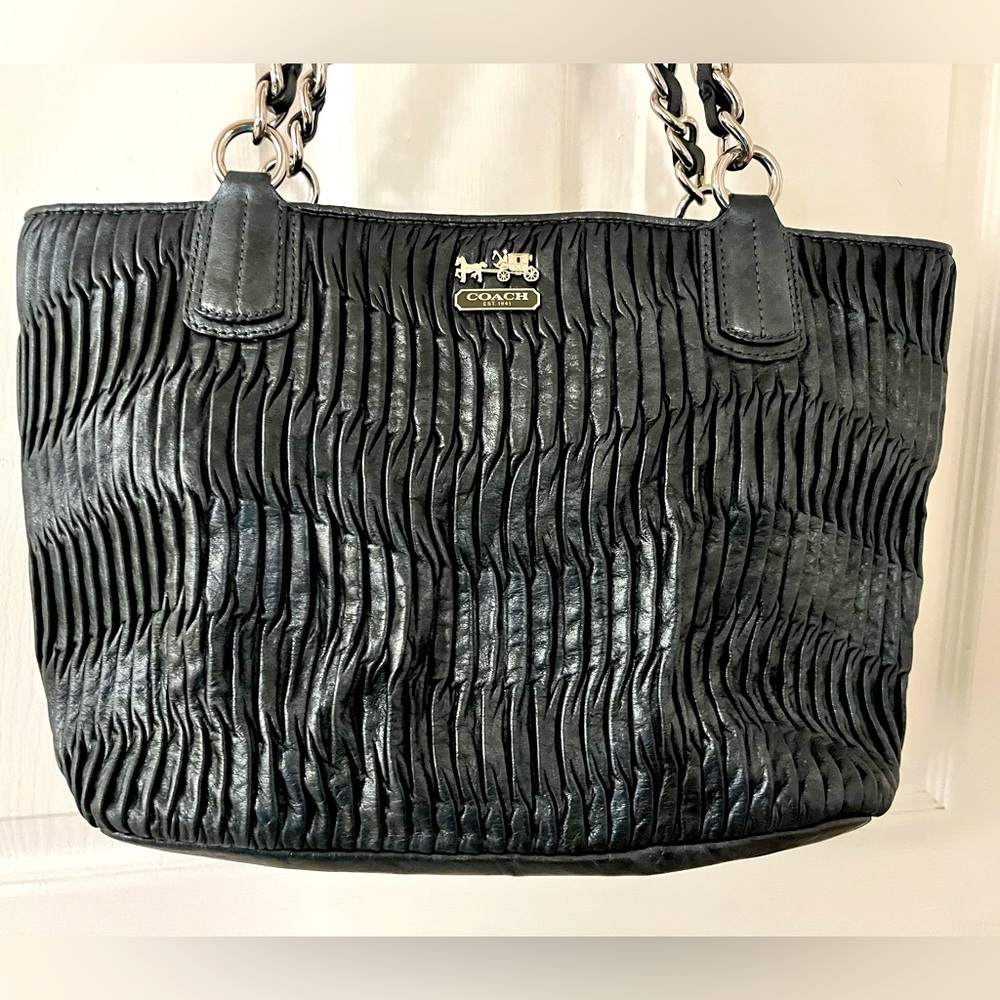 Coach waffle leather tote